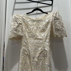 Cream embroidered/sequins dress